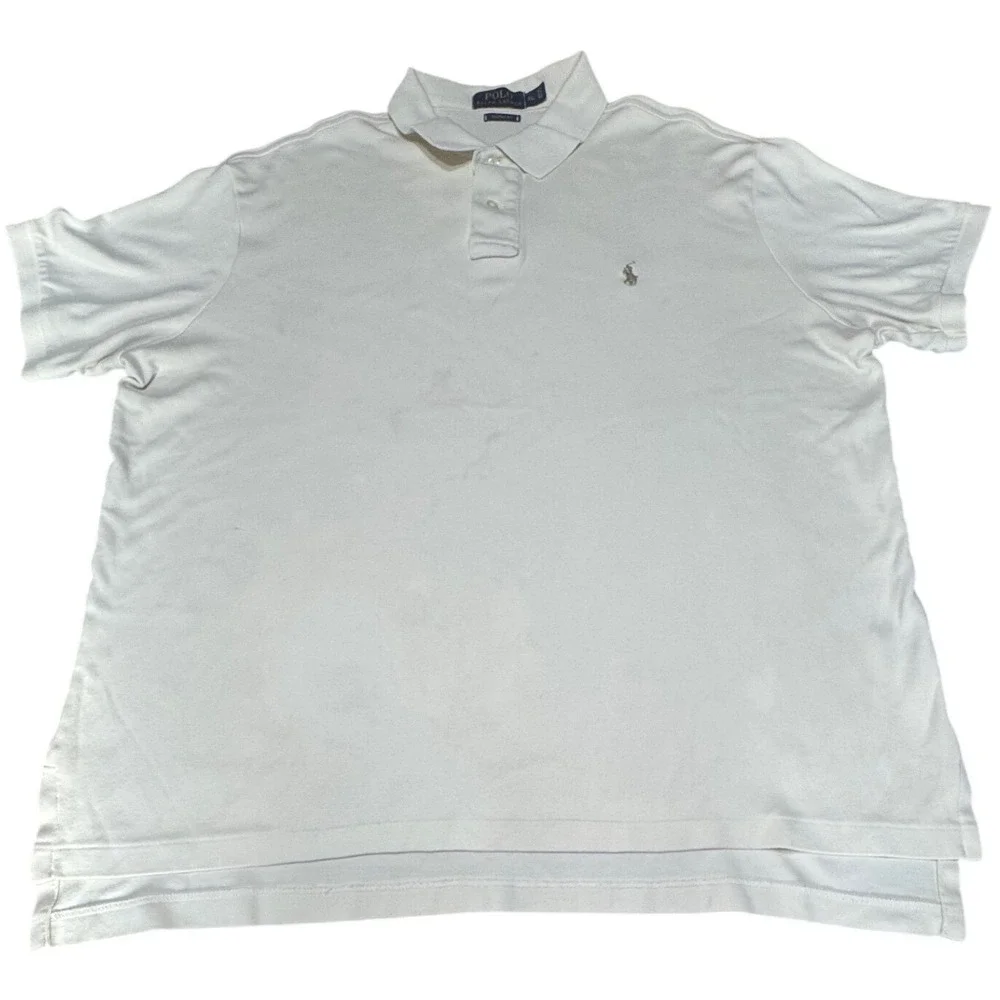 Polo Ralph Lauren Polo Shirt Mens XL Custom Fit Cotton White Old Money Preppy